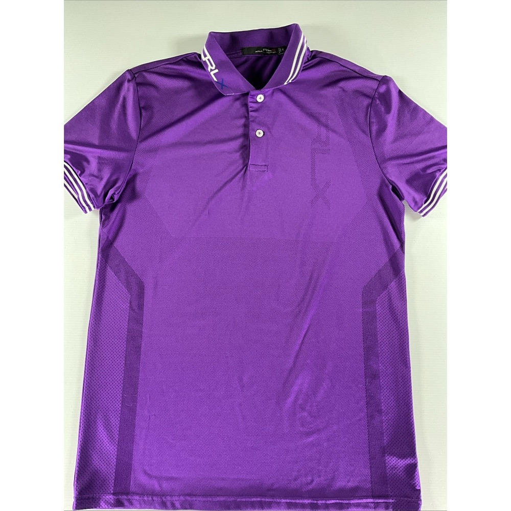 RLX Ralph Lauren Shirt Mens S Purple Jacquard England Polo Golf